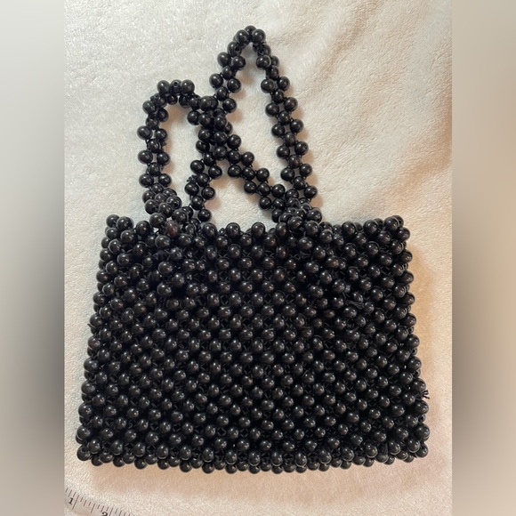 One of a kind black vintage beaded evening bag - Picture 2 of 8